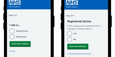 Clickable online referral prototype on mobile