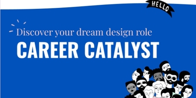 Illustration of people below the text 'Career Catalyst'