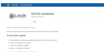 Data Mill North Grit Bin Locations