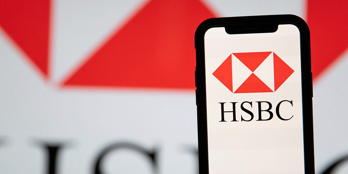HSBC logo on mobile phone