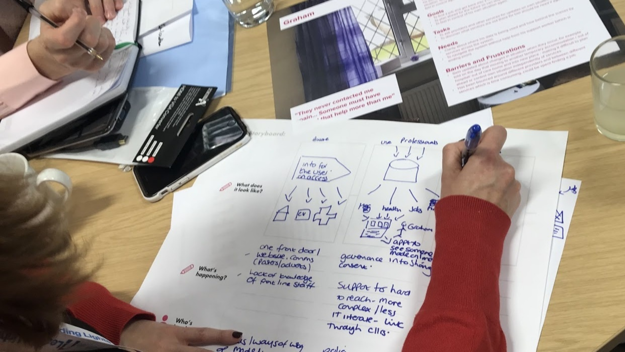 Person sketching website ideas